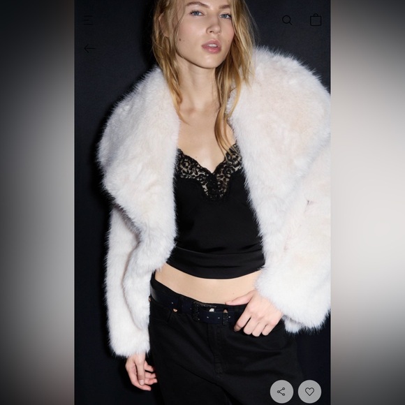 Stradivarius Cream Teddy Jacket - Picture 2 of 7